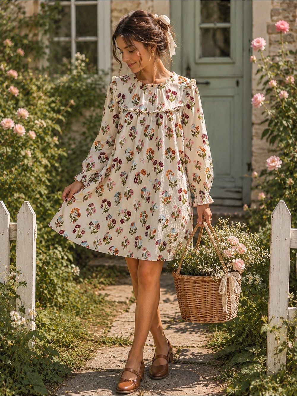 Olivia James Floral Mini Dress Size: Small